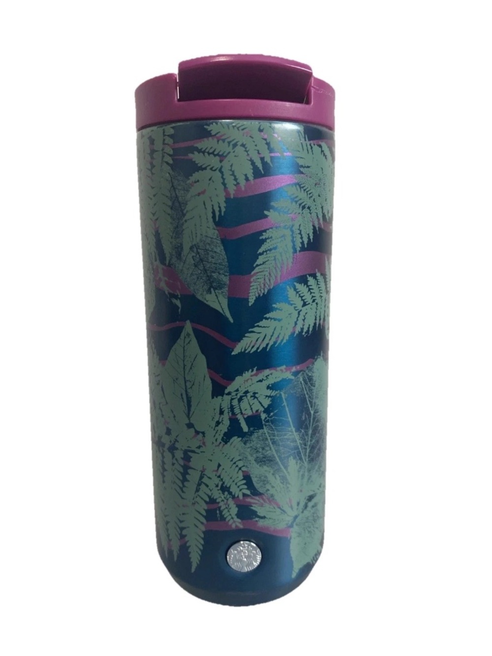 STARBUCKS 2022 Fall Release Periwinkle Fern Jungle Tumbler 12 OZ Sm Scratch